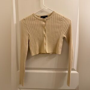 Forever 21 Beige Ribbed Knit Sweater